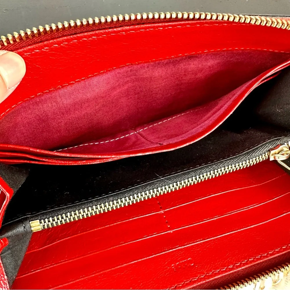 Chloe red leather custom paint crossbody wallet on chain - Picture 11 of 16
